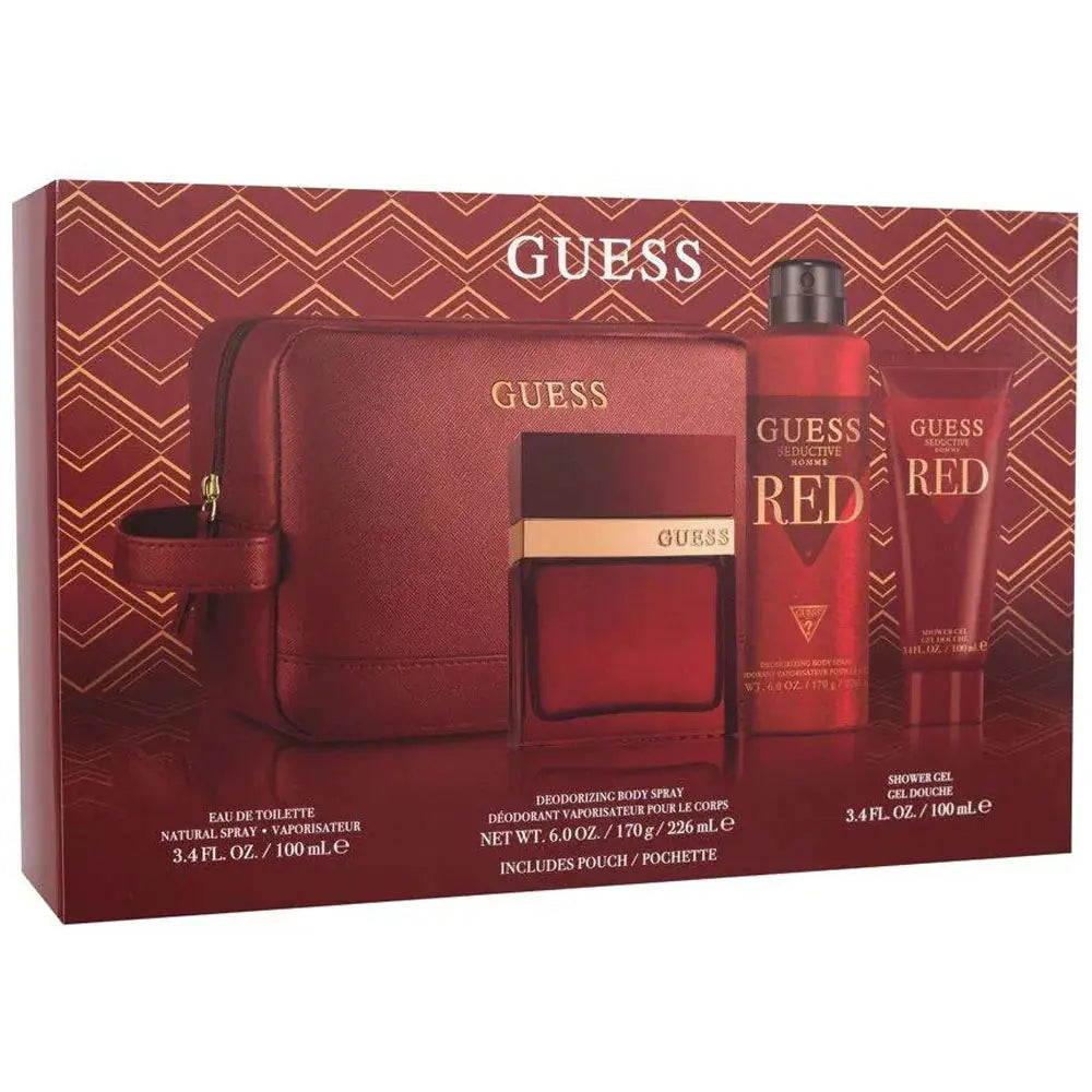 Seductive Red By Guess For Men 4Pcs Set EDT Spray