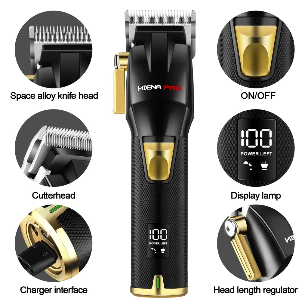 hair clipper professional high-end men's electric clipper with color metal body new hair clipper LED digital display