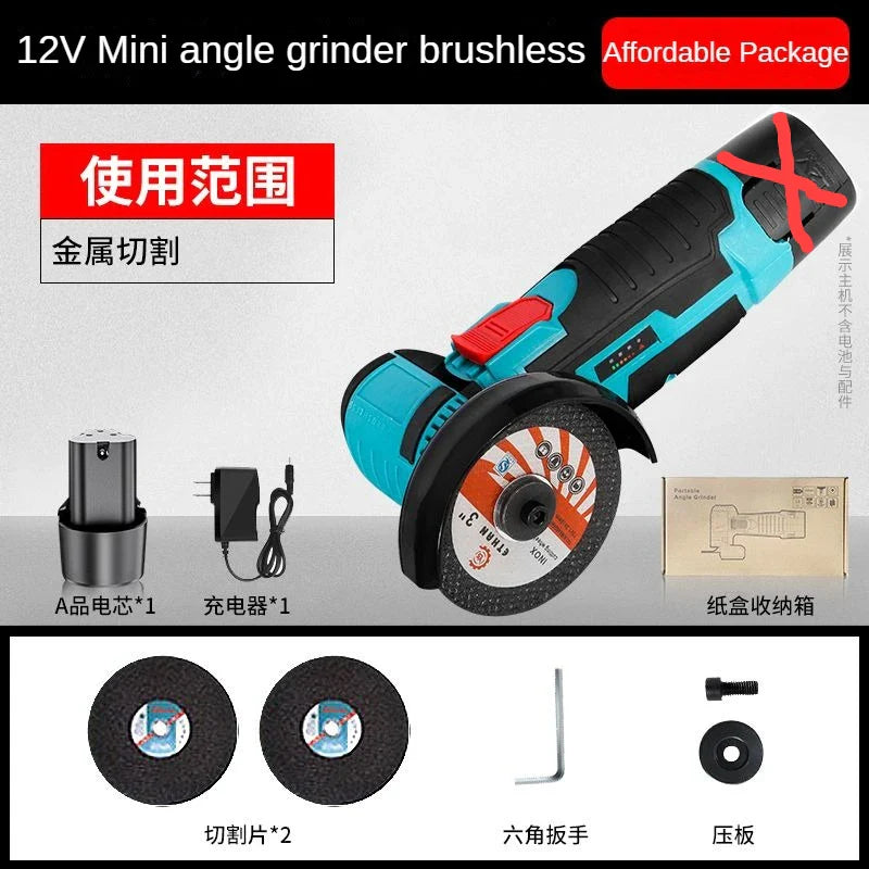 12V brushless/wire drawing Angle grinder 1PCS lithium battery 450W 18500Rpm cordless mini polishing machine cutting and grinding