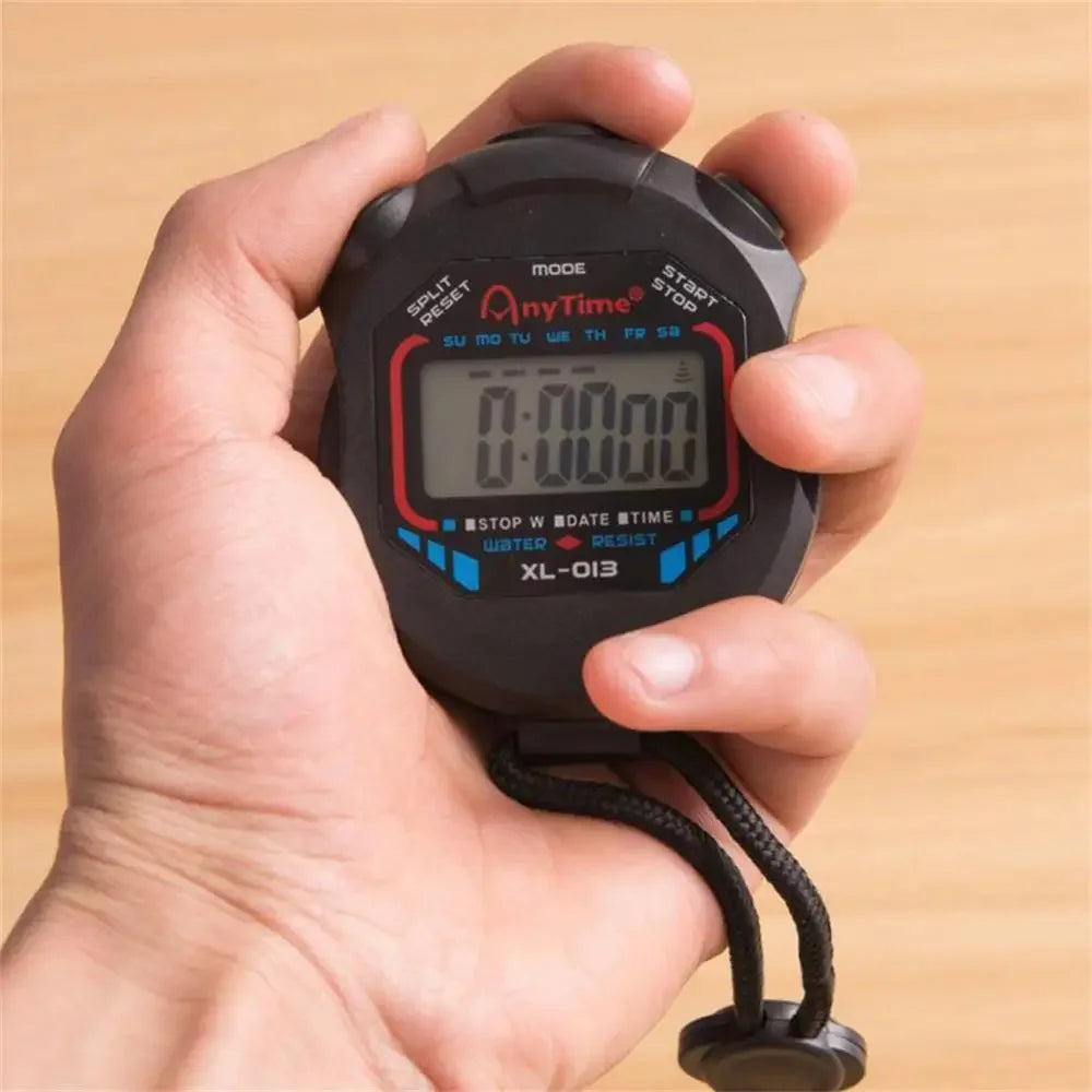 Classic Professional Digital Stopwatch Handheld LCD Display with Lanyard High Precision Sports Timer Kitchen Countdown Timer