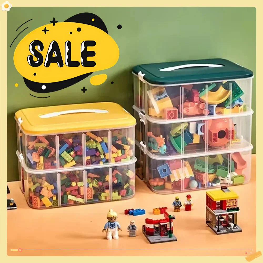 Stackable Classified Storage Box (NEW) - Transparent Dustproof Moisture-Proof Plastic | Perfect for Kids Lego Building Blocks