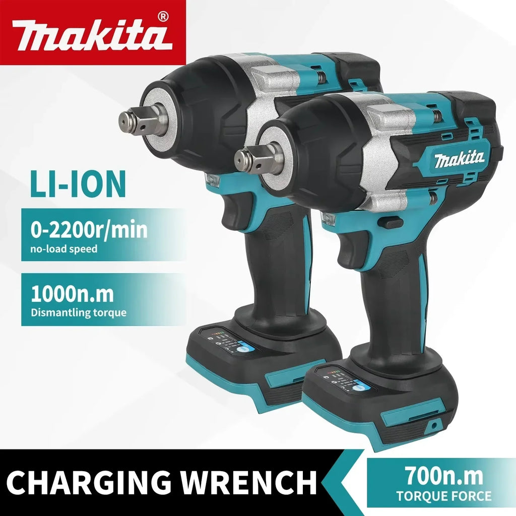 Makita DTW700 1000N.M Torque Brushless Electric Impact Wrench Cordless Electric Drill 1/2" Wrench Power Tools For 18V Battery