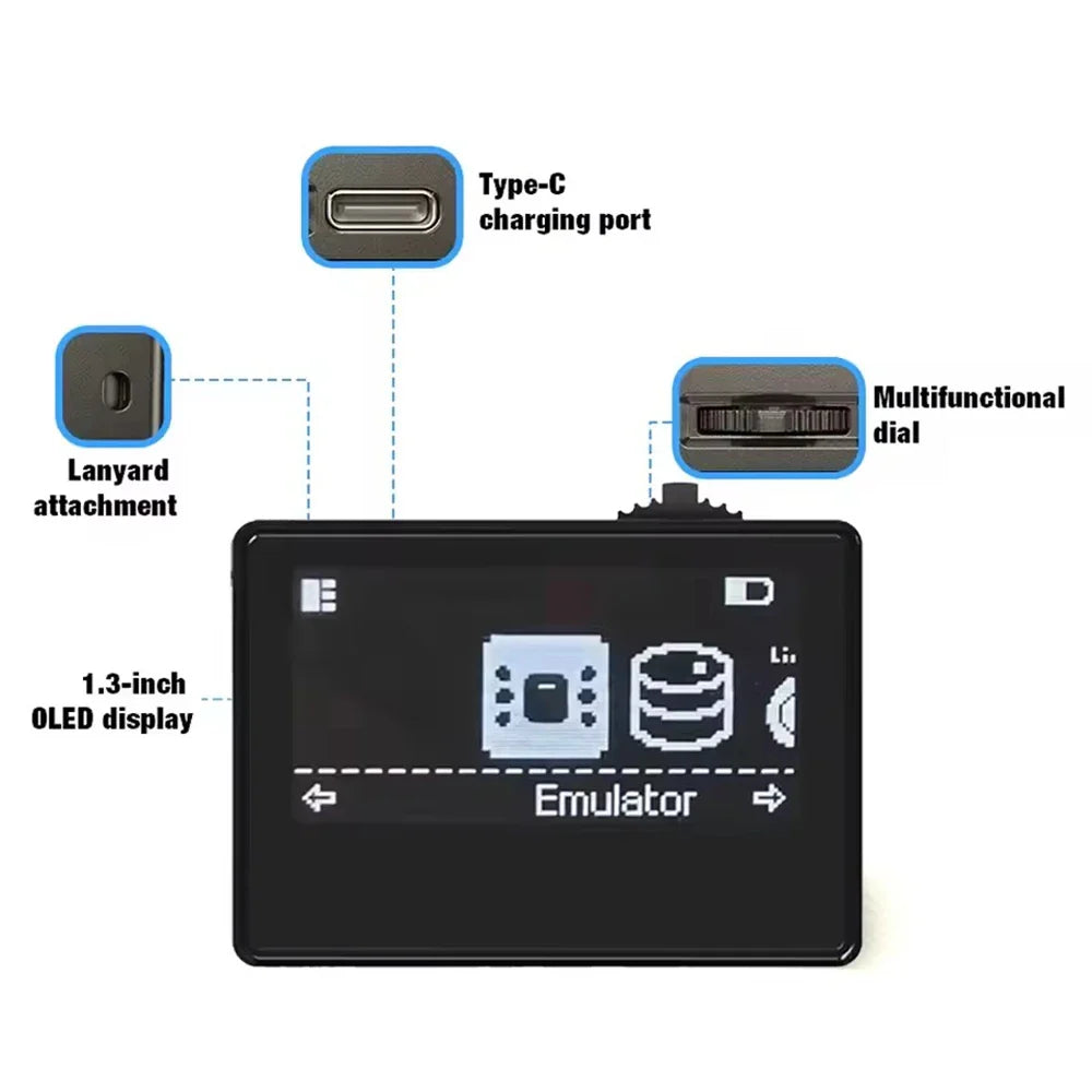 BSLIUFANG Smart NFC Emulator for AMB iNFC OLED HD Smart Emulator Accessory for Switch/Switch2 Simple Pixel Style System