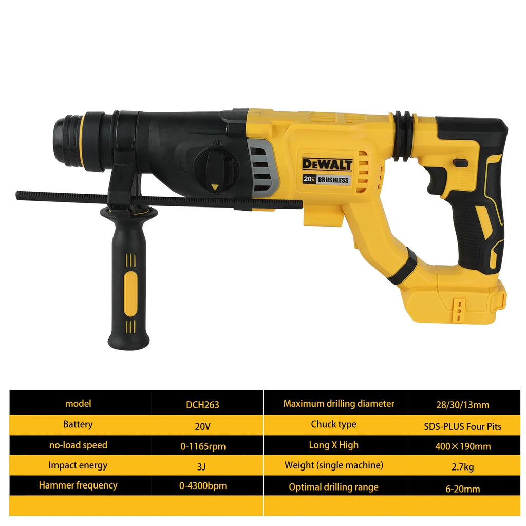 DEWALT DCH263/DCH273 rotary percussion drill 18V/20V MAX SDS brushless 1 inch PLUS L-shaped woodworking impact drill（no battery）