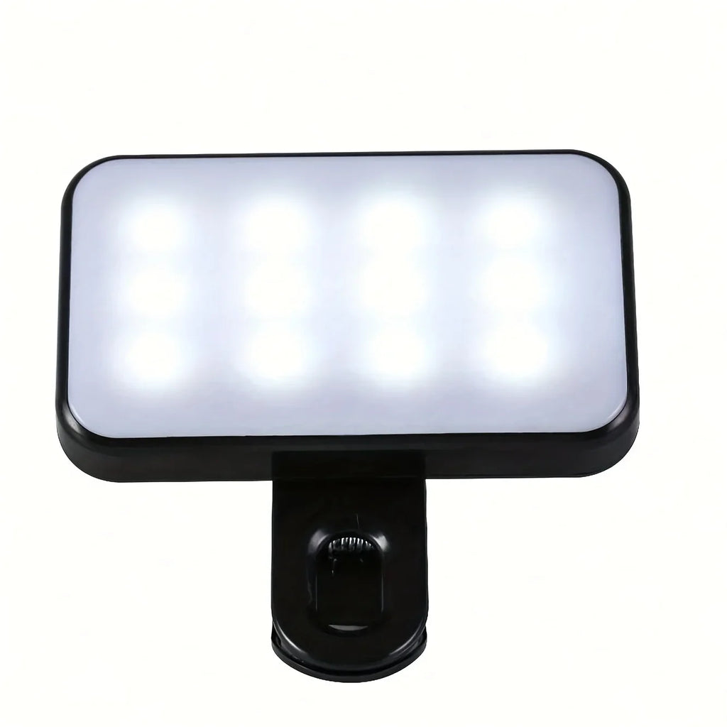 Rechargeable Clip On Selfie Ring Light with 3 Color Modes Adjustable Brightness for Phone Computer Video Calls Photography