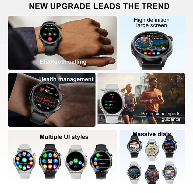 2026 New BOXUXING GPS NFC Smart Watch Men 360*360 AMOLED Screen Heart rate Bluetooth Call IP67 Waterproof Man Smartwatch Women