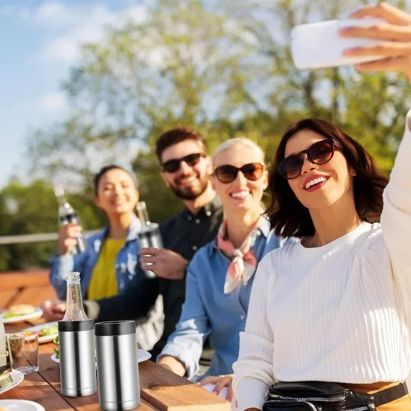 Stainless Steel Wine Bottle Refrigerator Can Double Wall Vacuum Insulated Beer Bottle Cooler Coke Refrigerator Can Bar Accessori