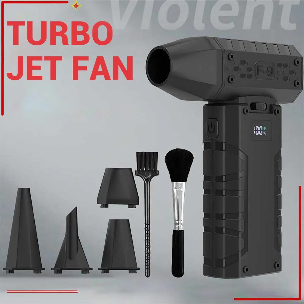130000RPM Mini Air Blower Brushless Motor Powerful Dust Blower Battery Display LED Lighting Portable Rechargeable Turbo Fan Jet