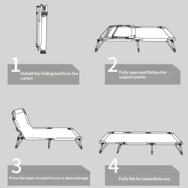 Simple Foldable Bedding for Nap Outdoor Cam Travel Gear Adult Office Nap Rest Chair Portable Outdoor Small Bed Canion Furniture