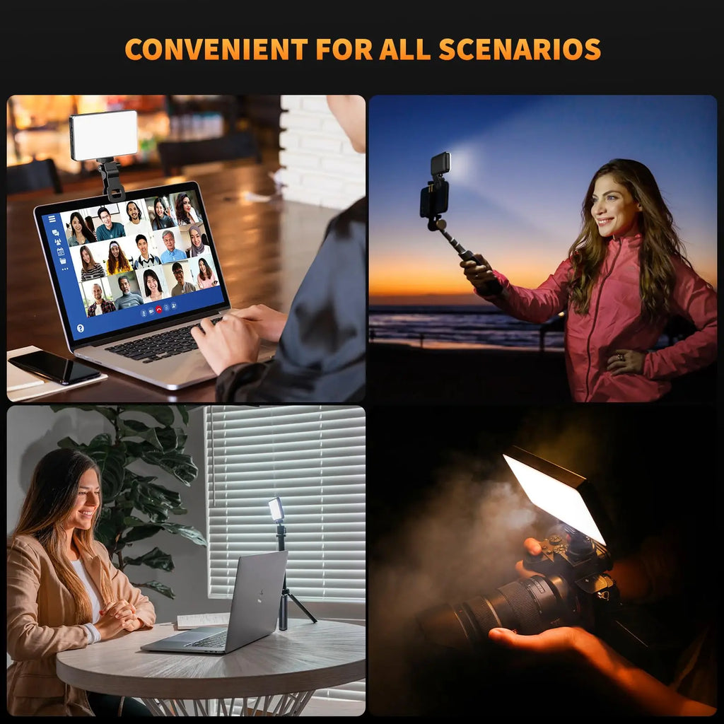 120 LED 3000Mah Rechargeable Clip Video Light Adjusted 3 Light Modes for iPad Laptop Makeup TikTok Selfie Vlog Live Stream