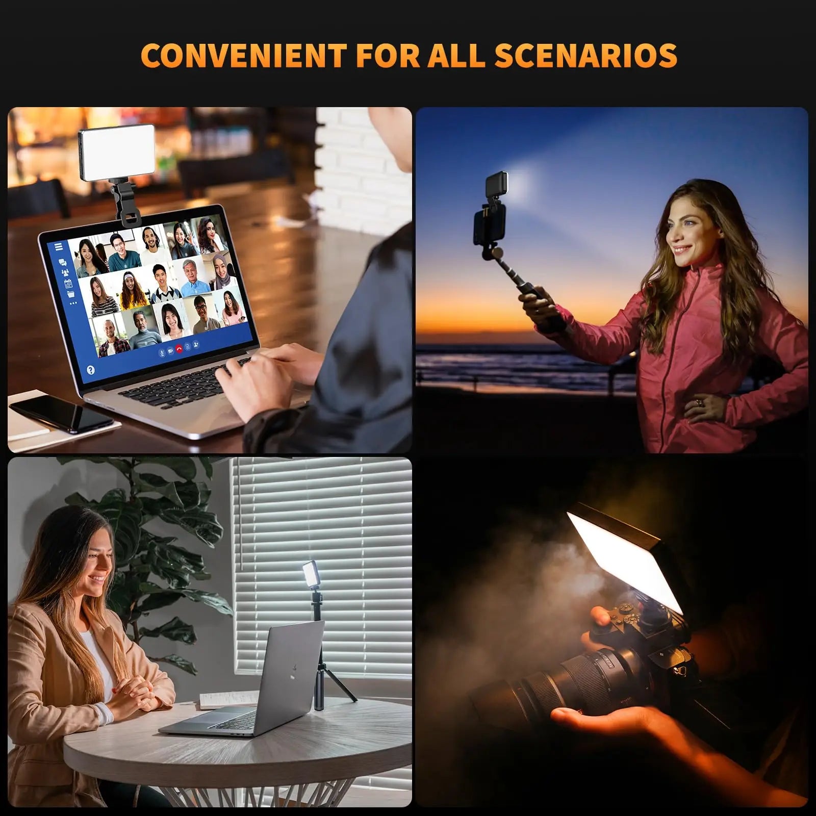 120 LED 3000Mah Rechargeable Clip Video Light Adjusted 3 Light Modes for iPad Laptop Makeup TikTok Selfie Vlog Live Stream