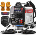 135A 3-in-1 MIG Welder, 110V/220V Dual Voltage with LED Display, Full Kit Includes Helmet & Gloves