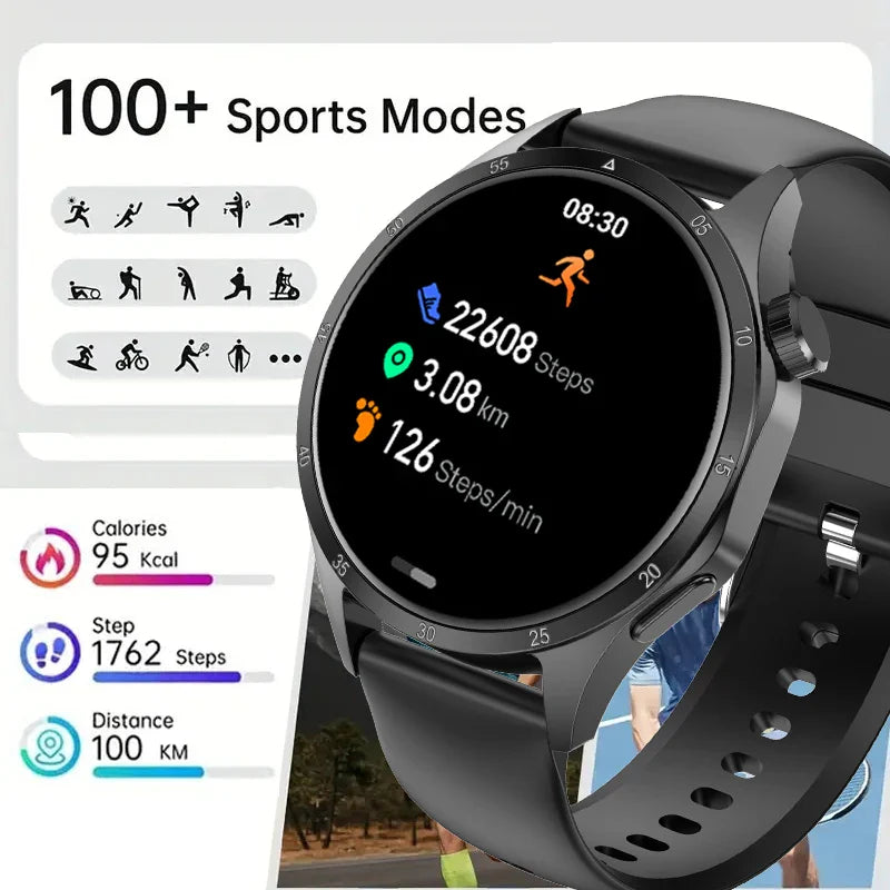 BOXUXING 2026 New GPS Sports Smart Watch Men 360*360 AMOLED Screen Heart rate Bluetooth Call IP67 Waterproof Man Smartwatch Man
