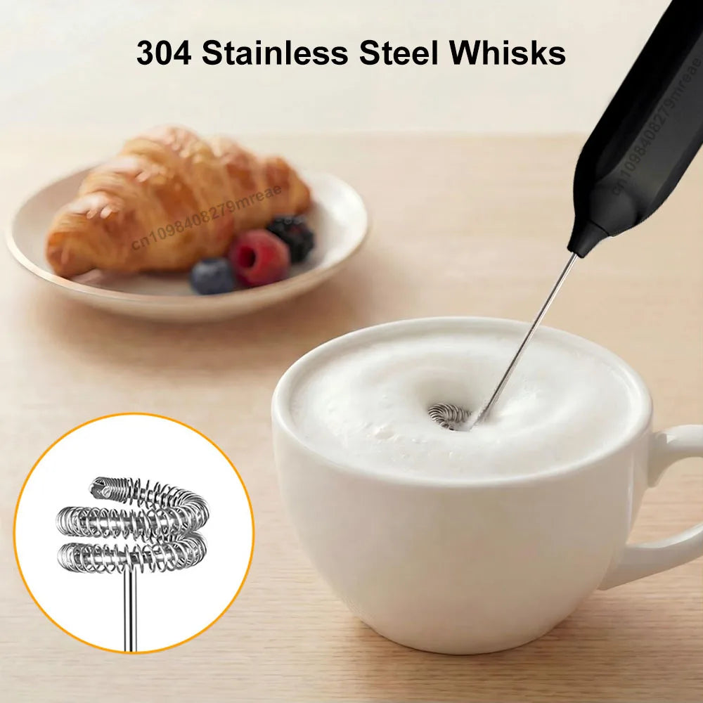 Mini Milk Frother USB Rechargeable Handheld Automatic Rotary Milk Foam Maker for Coffee Latte Cappuccino Maker Electric Blender