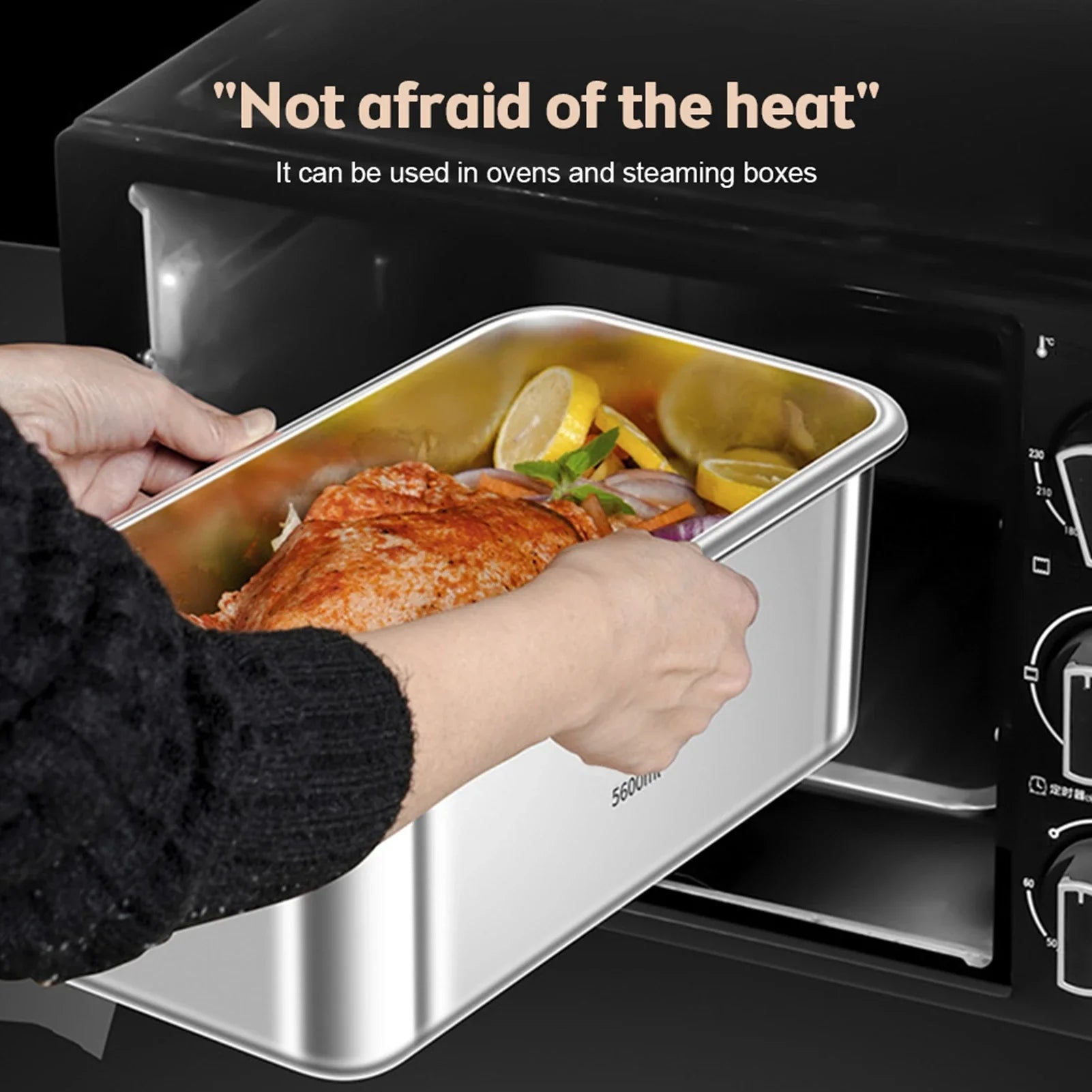 Food Storage Container with Lids Airtight 304 Stainless Steel Large Capacity Leakproof Kitchen Storage Container with Date