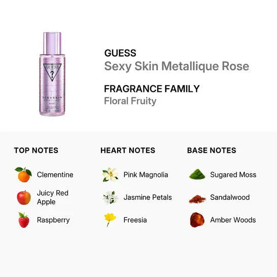 Sexy Skin Metallique Rose By Guess For Women 8.4 oz Body Mist
