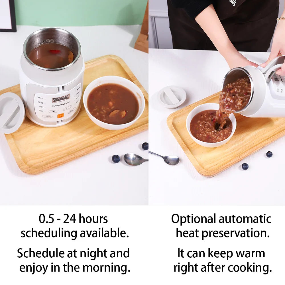 SUNATUR 700W rice cooker electric 600ml Cooking pots Multi cooker stew pot slow cooker portable soup pot Mini Porridge Cooker