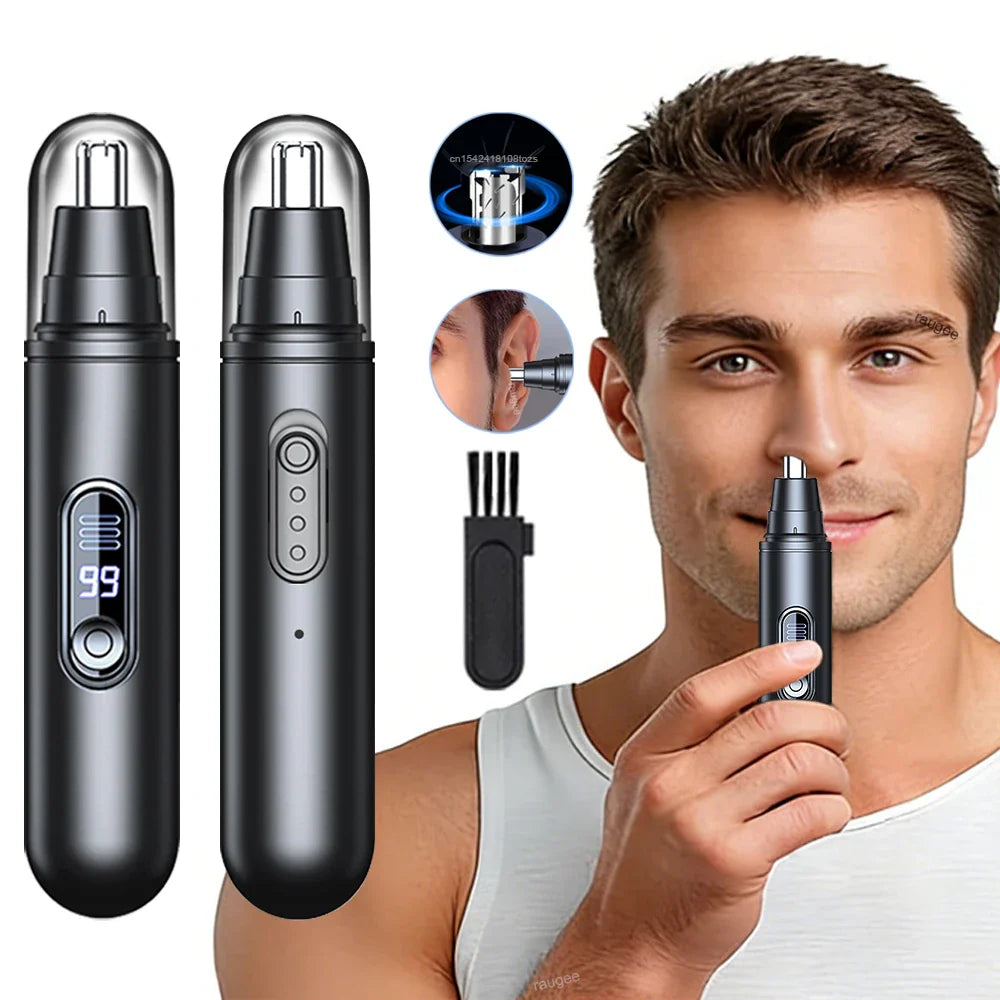Mini Nose Hair Trimmer Rechargeable Electric Nose Hair Clipper Portable Automatic Shaving for Men Nose Eyebrow Ear Hair Remover