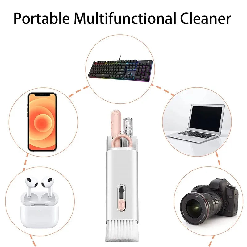 7 in 1 Laptop Keyboard Cleaning Kit Computer Keyboard Cleaner Brush Earphones Cleaning Pen For AirPods iPhone Keycap Puller Set