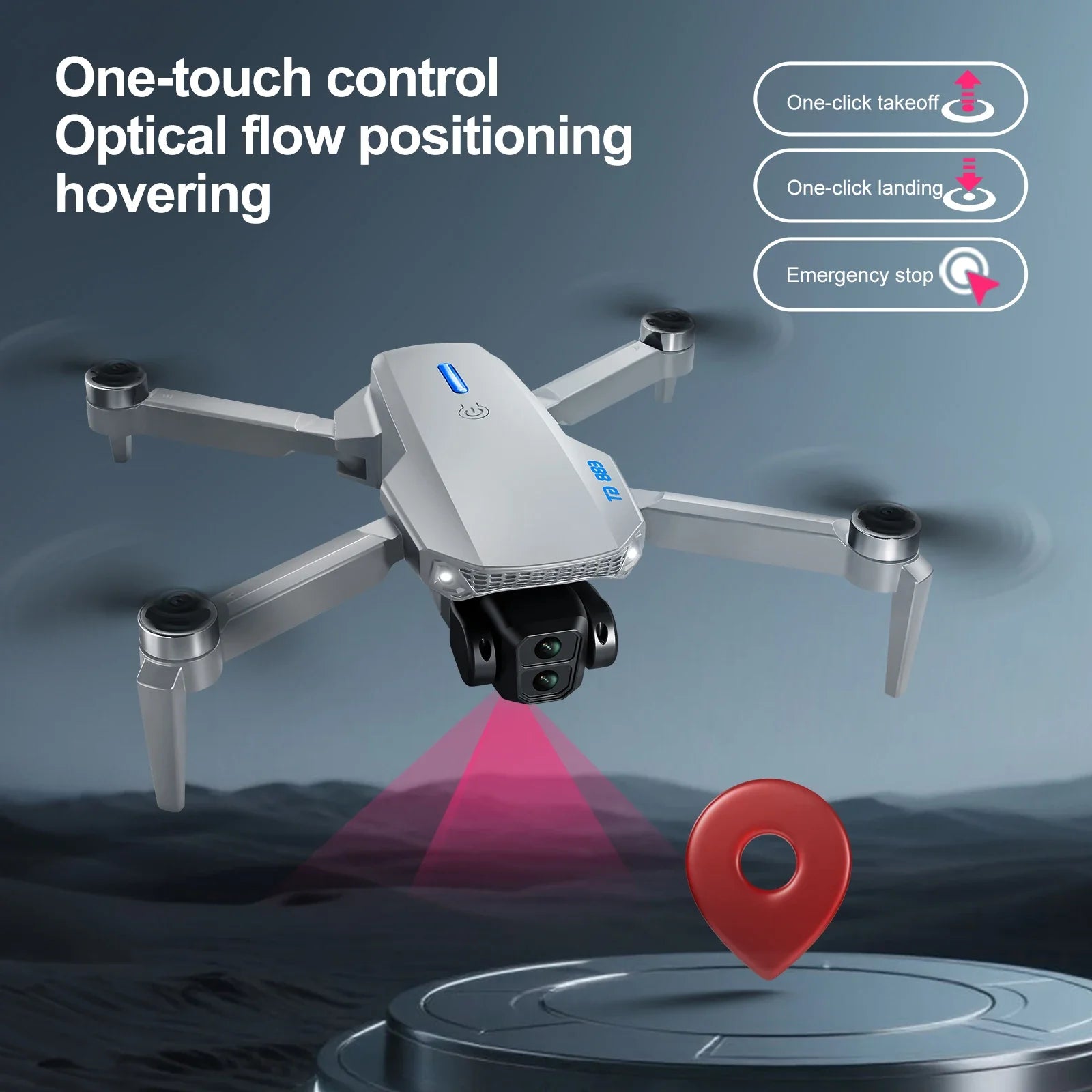 2026 New E88 Big screen Foldable Drones GPS 8K HD Dual Camera Brushless Motor Obstacle Avoidance RC Quadcopter children's Toys