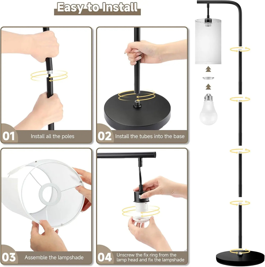 Remote Control Floor Lamp with Adjustable Color & Brightness, 9W LED for Living Room Bedroom Office