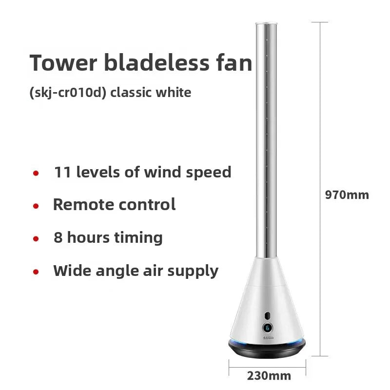 2025 NewHousehold Bladeless Fan Mute Energy-Saving Remote Control Wide-Angle Air Supply Adjustment Safety Anti-Pinch Hand Office