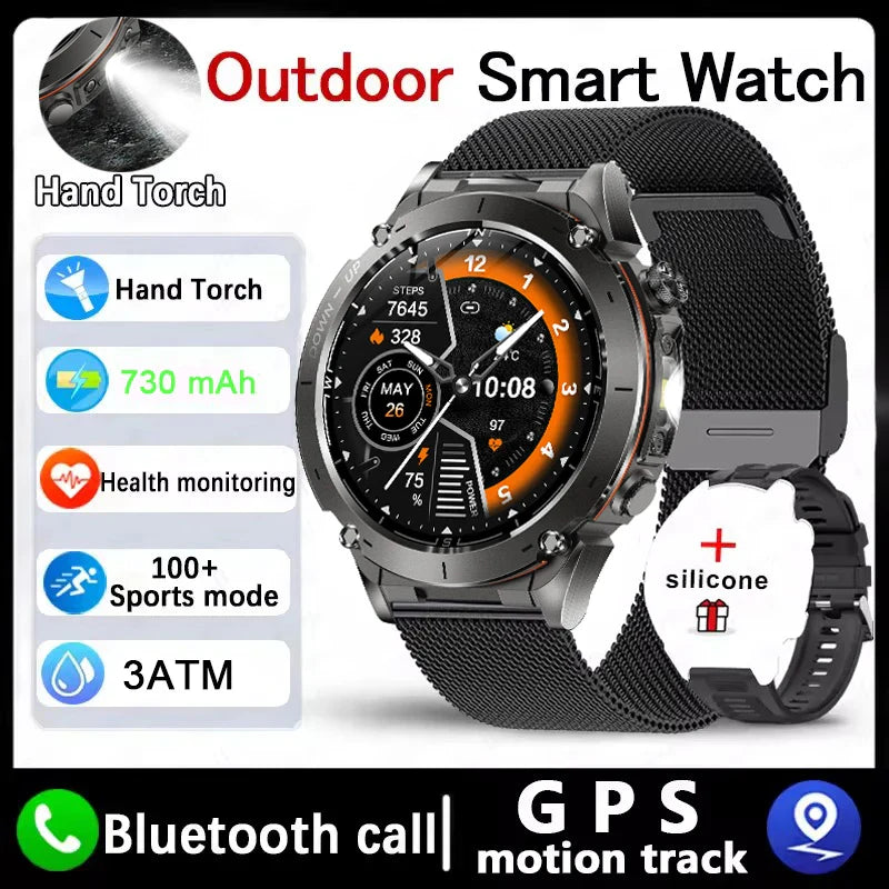 2025 NEW Dual-band GPS Outdoor Swim Sport Smart Watch Men Compass 730mAh Large Battery 10ATM Professional Waterproof Smart Watch