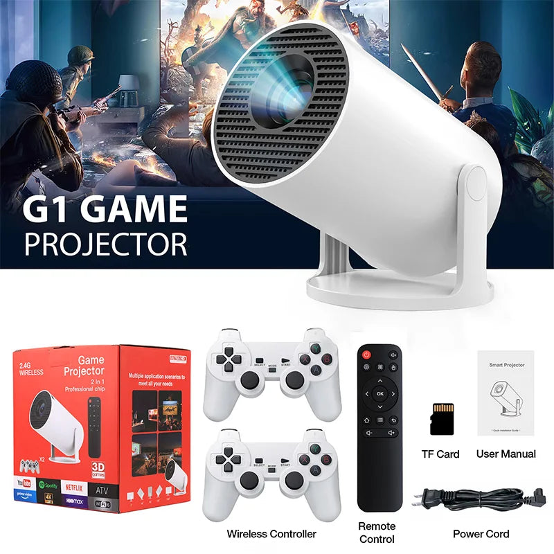 30000+ GAME projectors 4k android portable video projector bluetooth and wifi Home theater support Netfli YouTub