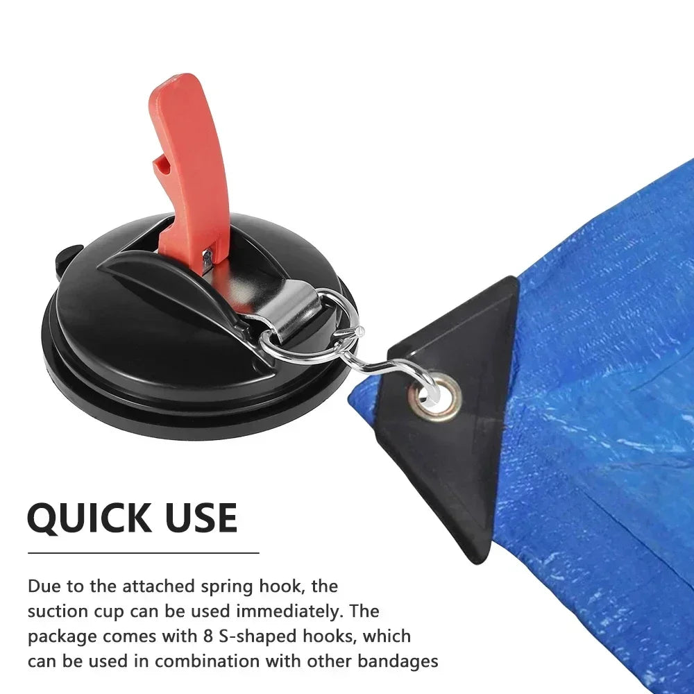 Suction Cup Anchor with Securing S Hook Awning Tents Car Tensioner Amagi