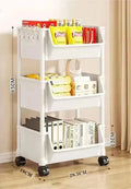 Mobile Storage Shelf] Mobile Plastic Storage Shelf Unit with Wheels - Practical Shelf for Living Room, Bedroom, Dormitory Amagi