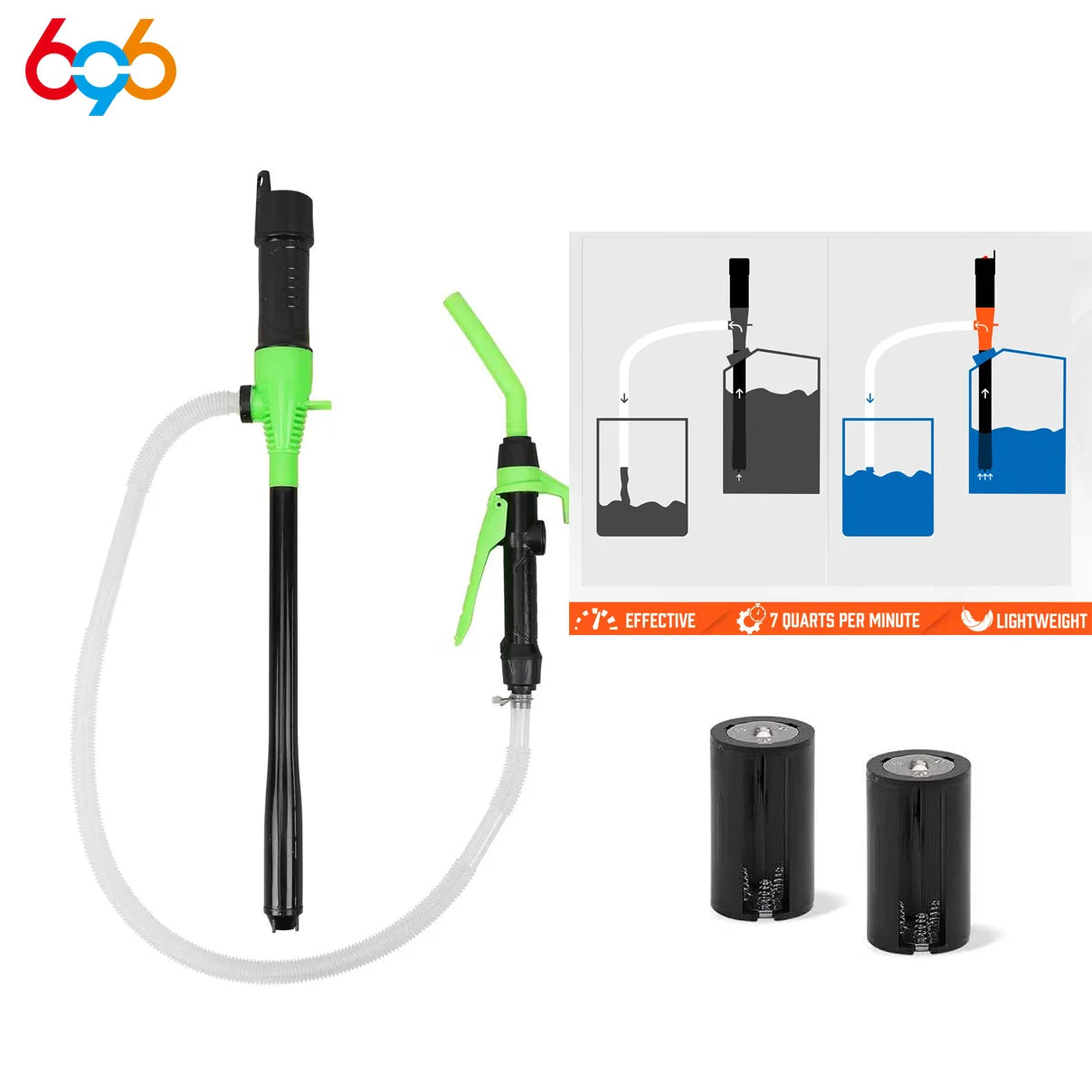 2025 Battery Powered Transfer Pump Motorcycle Car Gas Oil Pump With Flow Control Nozzle Liquid  Gasoline Pump Filter Design