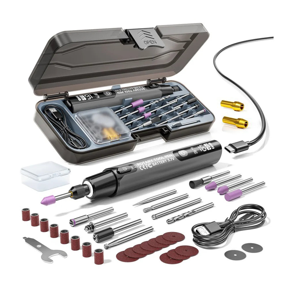 Electric Mini Grinder Engraving Pen 6000-16000r Wireless Grinder 6-speed Adjustable Cordless Micro Rotary Tools Drill