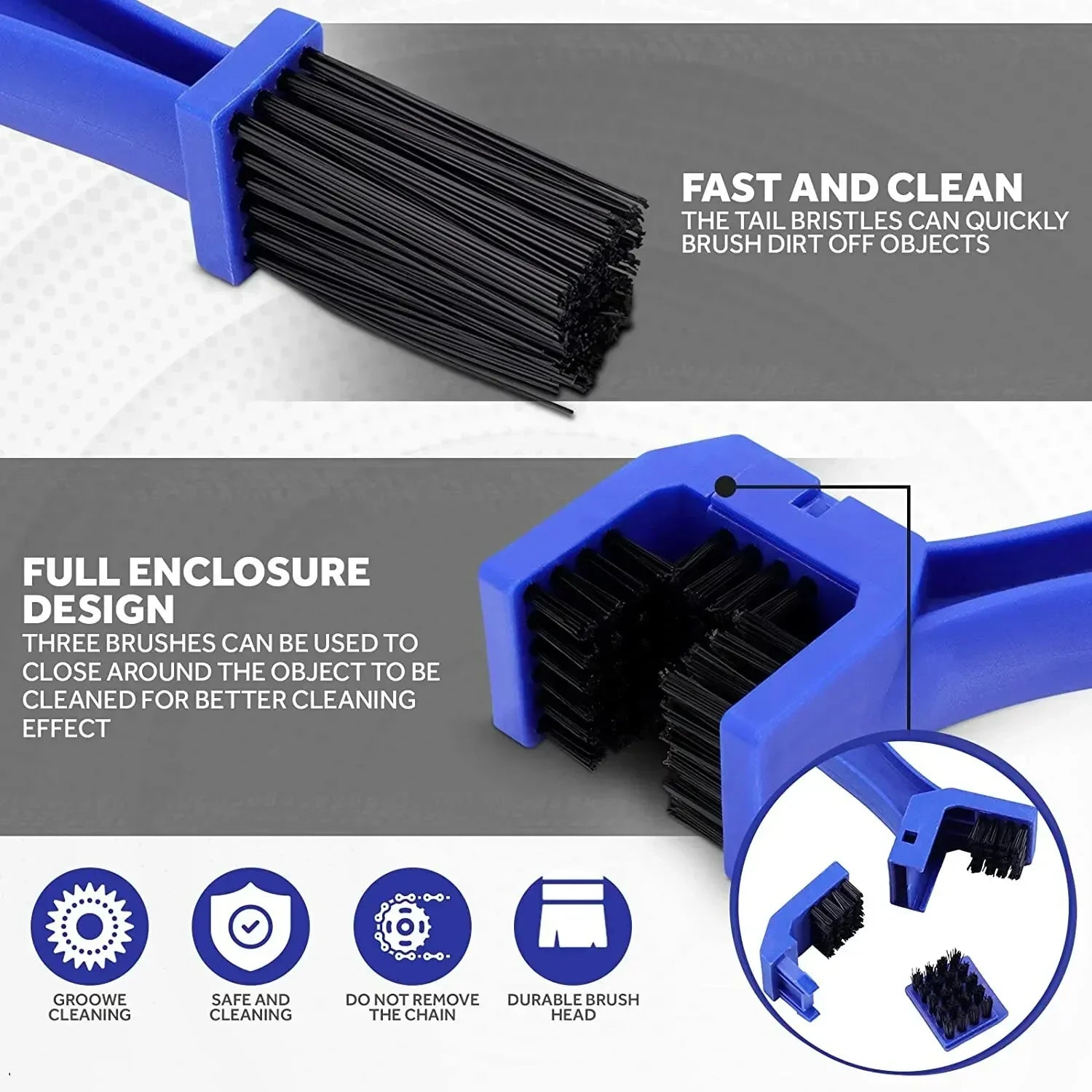 Motorcycle Bicycle Chain Clean Brush Gear Chain Brush Rim Care Tire Cleaning Brush Universal Motorcycle Clean Dirt Smart Amagi