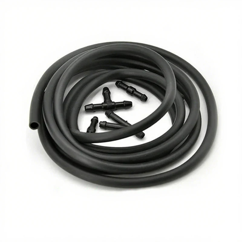 5pcs/Set 2m Car Windshield Washer Hose Automotive Wiper Blade Pipe Windshield Jet Spray Wiper Nozzle Water Hose Fluid Tube