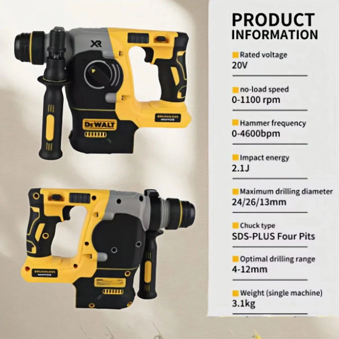 DEWALT DCH273 Rotary Percussion Drill 18V/20V MAX SDS Brushless 1 Inch PLUS L-shaped Woodworking Impact Drill（no Battery）