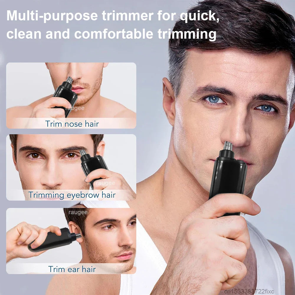 Electric Nose Hair Trimmer 2in1 Ear and Nose Hair Remover Rechargeable Painless Portable Mini Nose Hair Trimmer Clipper for Men