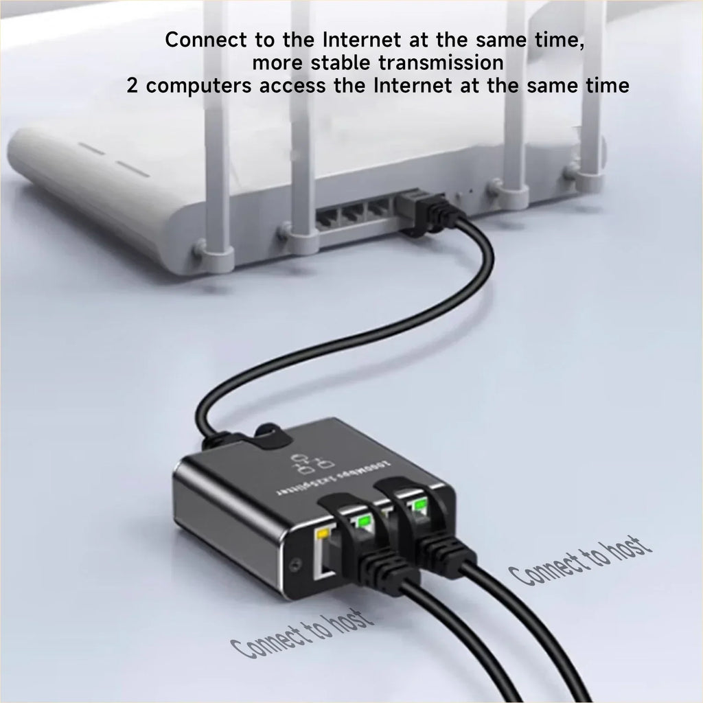 Gigabit 1000Mbps RJ45 Splitter 1 to 2 4 Ethernet Adapter Lan Connector Switch Coupler for PC Laptop TV Box Router Digital TV