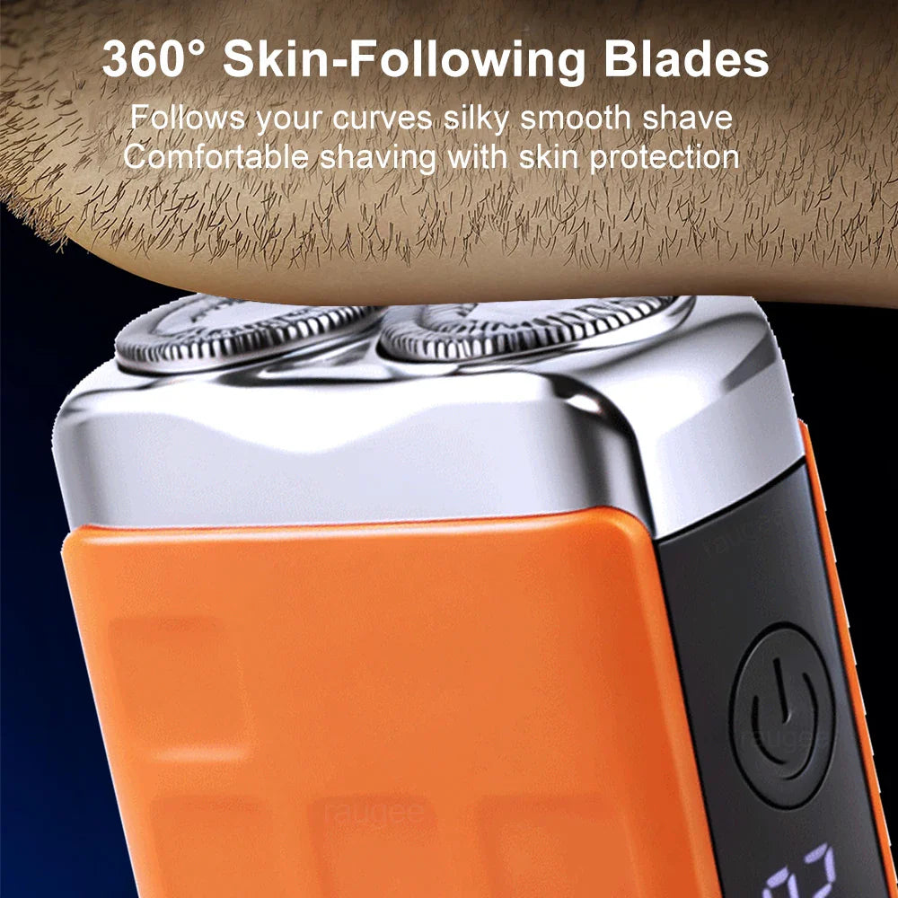 Mini Electric Shaver for Men Wet/Dry Facial Beard Trimmer Rechargeable Portable Mini Beard Shaver Dual-Head Blade Electric Razor