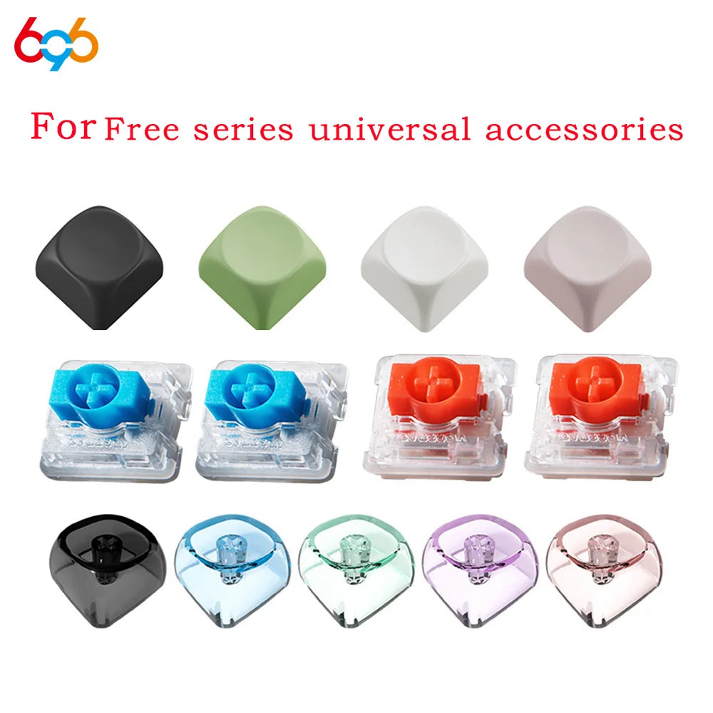 Fashion Solid Color Cross Keycap High Transparency Short Tripod Shaft For Free Accessories