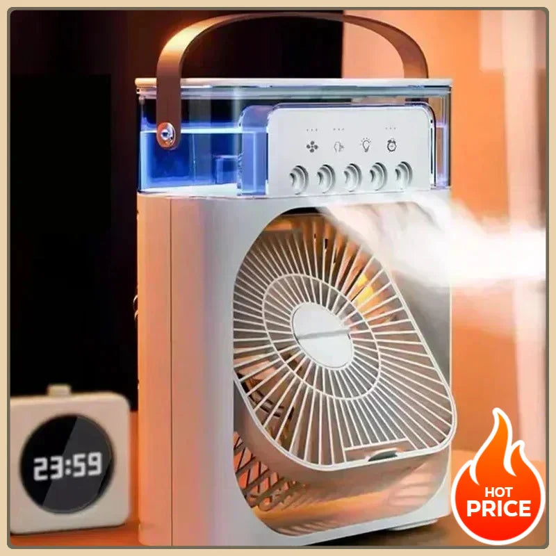 Hot Sale! Home - Portable Fan Air Conditioner: 3-in-1 Design with Humidifier USB Electric LED Night Light