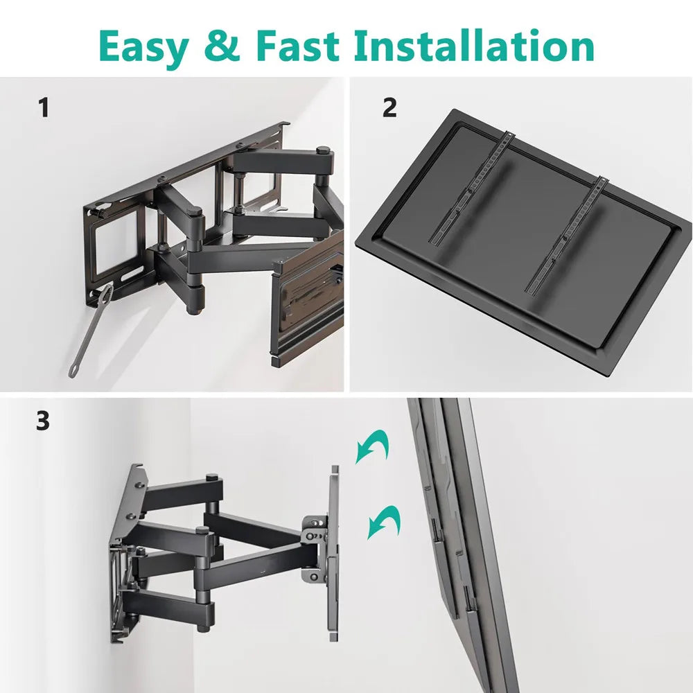 BEISHI TV Wall Mount Bracket for 40-80 Inch LED, LCD, OLED Flat Curved TVs TV Mount with Dual Swivel Arm Extend Tilting Rotation