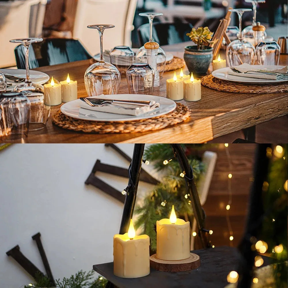 Rechargeable LED Candles Waterproof Flameless Candle with Remote Timer for Home Decor Holiday Wedding Day Tea Candle  Light