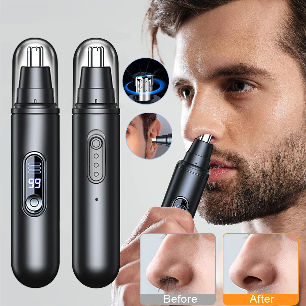 Electric Nose Hair Trimmer Rechargeable Nose Hair Clipper for Men Mini Portable Automatic Shaving Nose Eyebrow Ear Hair Remover