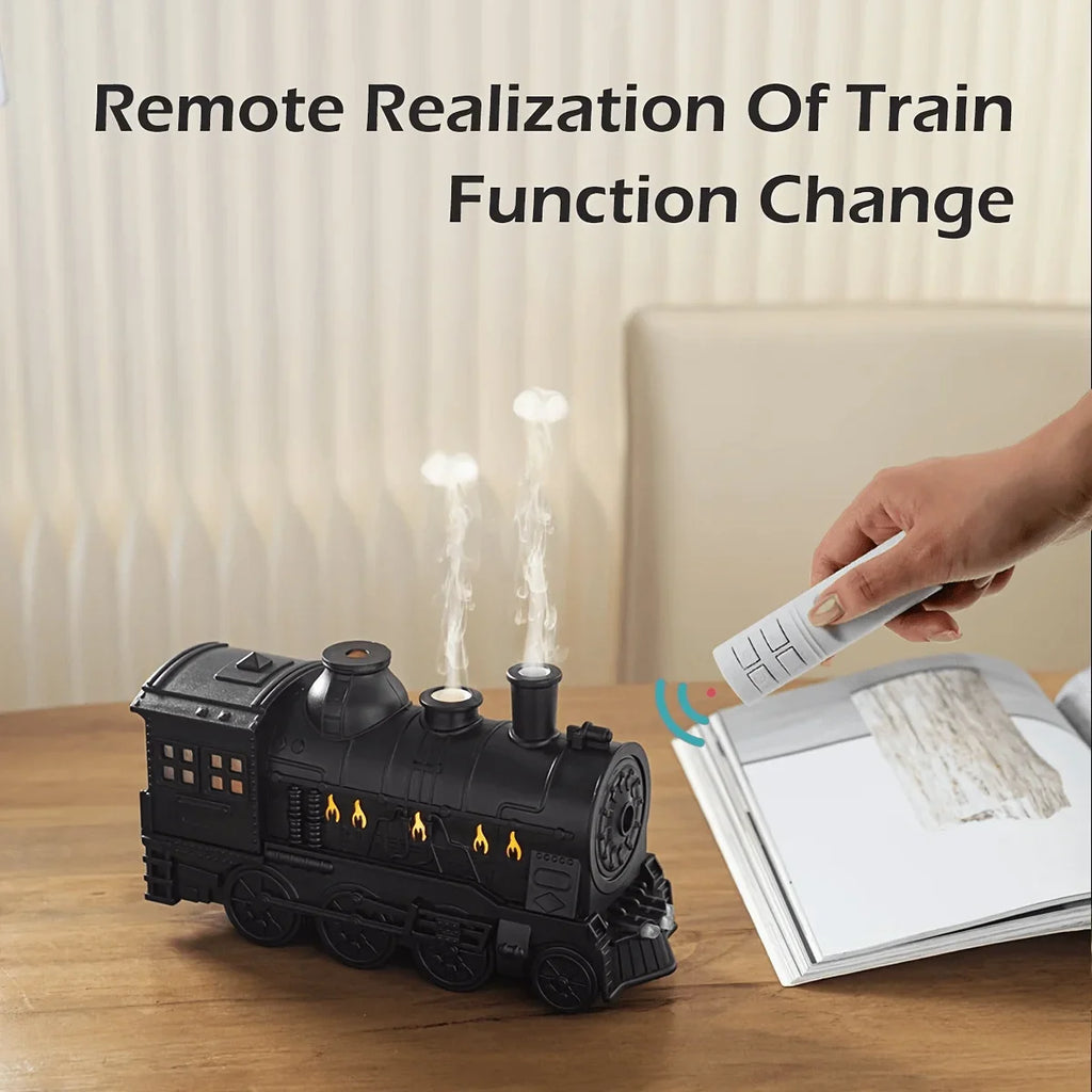 Creative Train Shaped Aroma Machine With 2 Mist Outlets Is An Air Humidifier Suitable For Office/Bedroom/Living Room Use