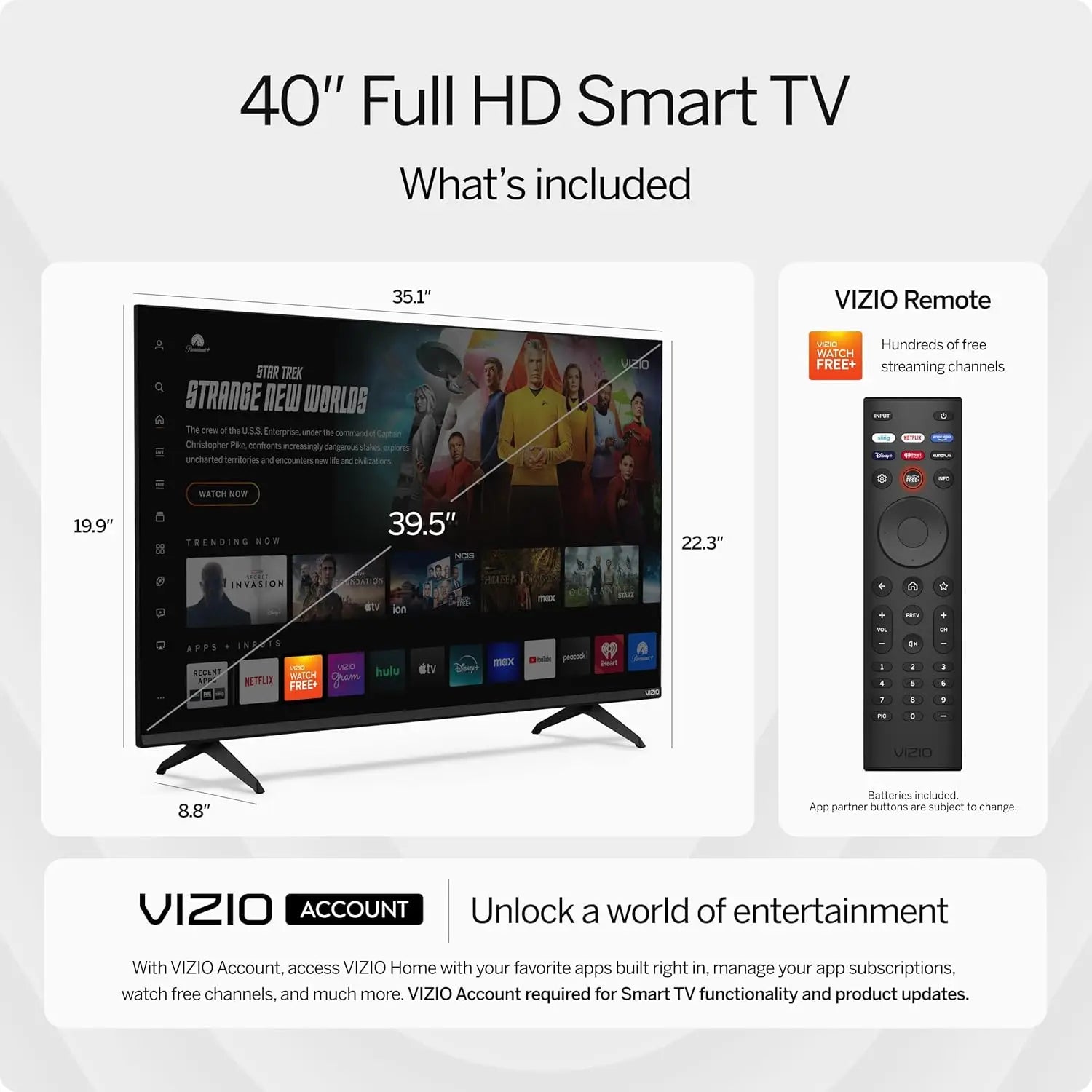 40-inch Full HD 1080p Smart TV with DTS Virtual:X, Alexa, Google Cast, Bluetooth Headphone Support