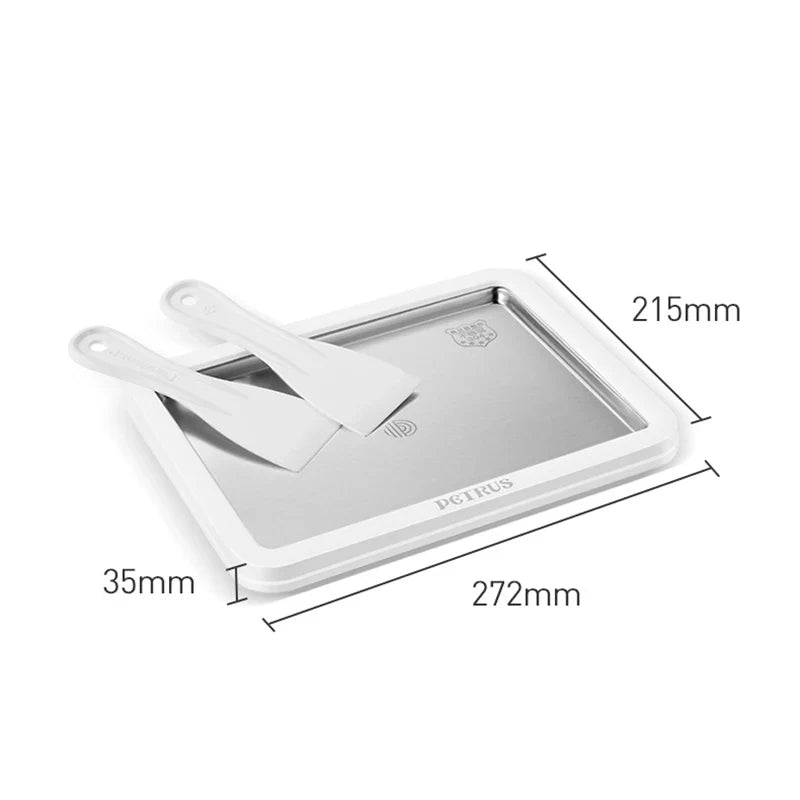 Petrus Ice Cream Maker, Ice Cream Roller Plate for Kids Family, Food Grade Stainless Steel, Frozen Yogurt Sorbet PET035(220V)