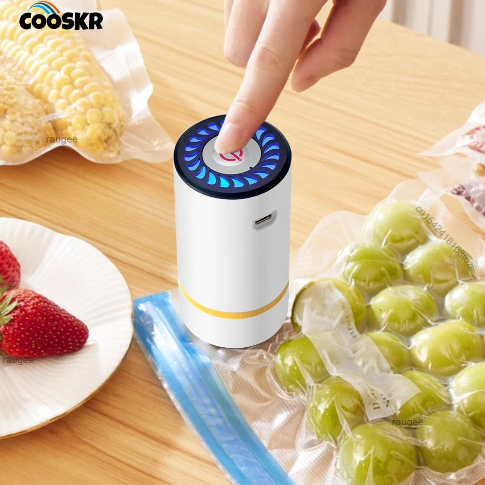 Mini Electric Air Pump USB Rechargeable Automatic Vacuum Compression Machine for Food Fresh-Keeping Storage Bags Vacuum Pump