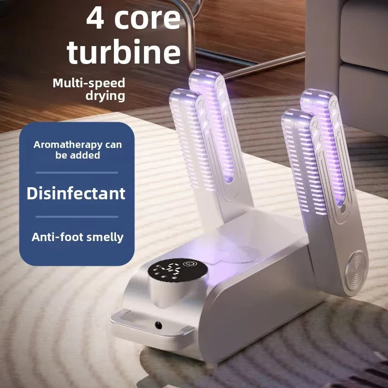 Foldable UV Shoes Dryer with Intelligent Timer Electric Shoe Drying Machine Fast Deodorizes Sterilizes Heats Boots Sneakers