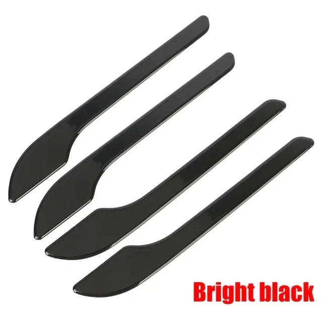 4pcs Set of Black Carbon Fiber Door Handle Covers for Tesla Model 3 & Y - Scratch-Resistant  Tape Polished Finish Amagi