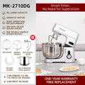 SUNATUR MK-2710DG 10L Stand Mixer, 1000W DC Low-Noise Dough Mixer with Dual 304 Stainless Steel Hooks, 6-Speed Electric Food Mix